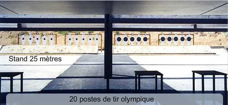 STAND DE TIR 25 METRES OLYMPIQUES - 20 POSTES DE TIR